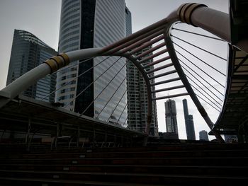 Low angle view of modern buildings against sky