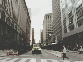 People walking on city street