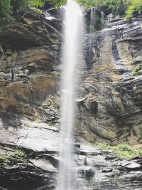 View of waterfall in forest