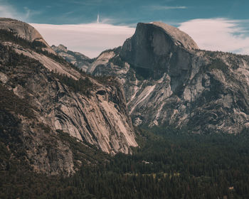 Scenic view of rocky mountains against sky