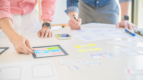 People working on table