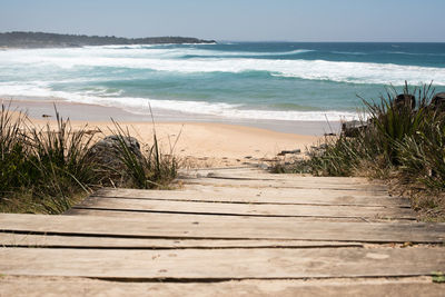 Scenic view of beach against sky