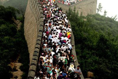 Tourists on great wall of china