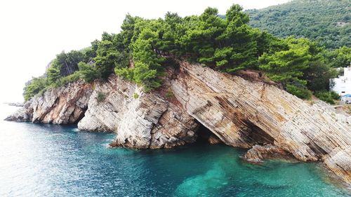 Rock formations in sea