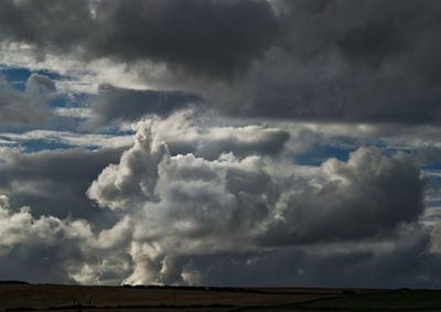Scenic view of landscape against cloudy sky