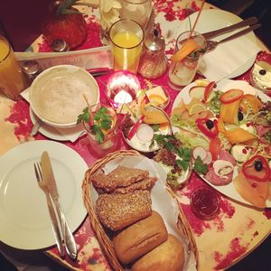 Close-up of food on table