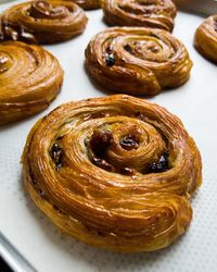 High angle view of dessert in tray