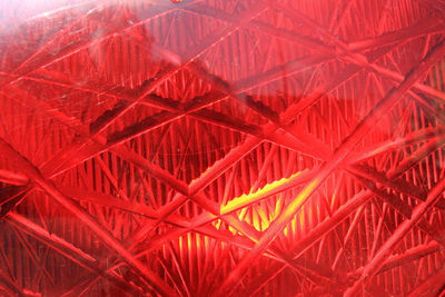 Full frame shot of red illuminated signal light