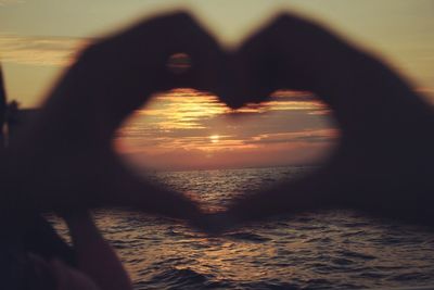 Scenic view of sea at sunset