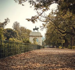 View of park against sky during autumn