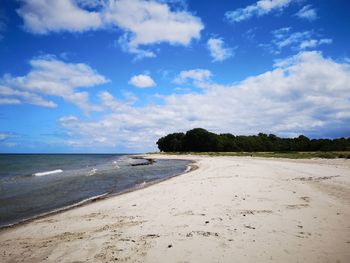 Scenic view of beach against sky