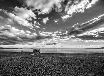 Scenic view of beach against sky