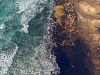 High angle view of sea waves