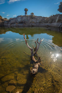 High angle view of water