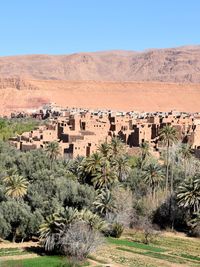 Scenic view of desert against clear sky