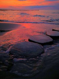 Scenic view of sea during sunset