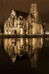 Reflection of buildings in water