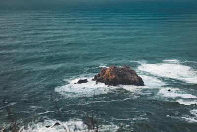 Rock formation in sea