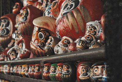 Full frame shot of sculptures on temple