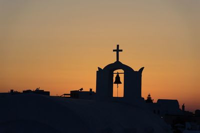 Silhouette building against sky during sunset