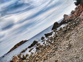 Scenic view of beach against sky