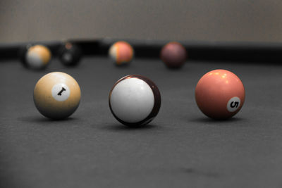 Close-up of balls on table