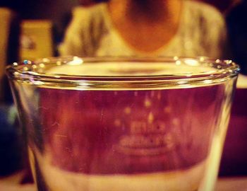 Close-up of wine glass on table