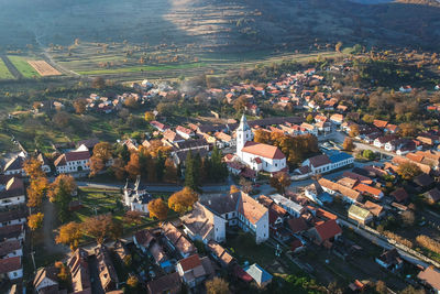 High angle view of townscape