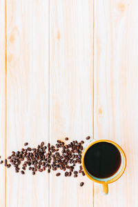 Directly above shot of coffee beans on table