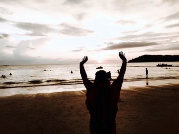 Scenic view of sea at sunset