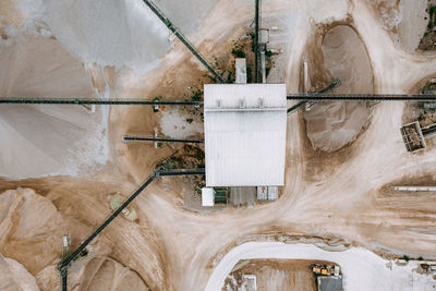 High angle view of umbrella by water