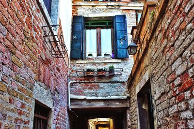 Low angle view of abandoned building