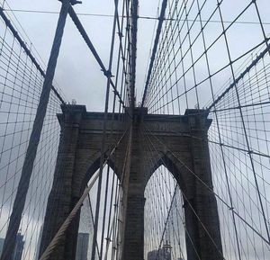 Low angle view of suspension bridge