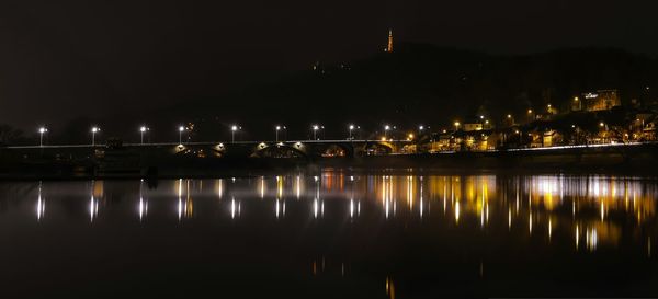 Illuminated city at night