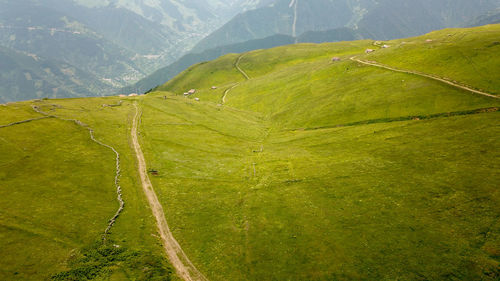 Mountain landscape with green grass / turkey / trabzon