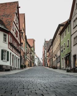 Empty alley amidst buildings in city