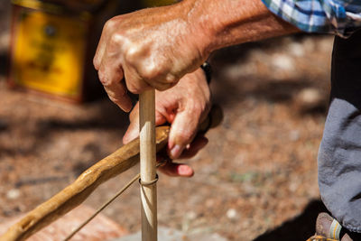 Close-up of man working