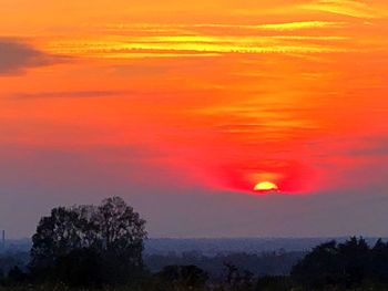 Scenic view of dramatic sky during sunset