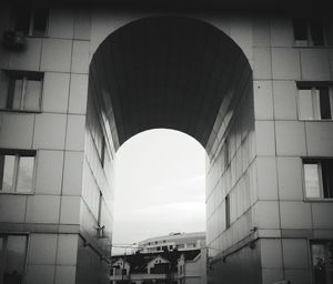 Low angle view of buildings against sky in city