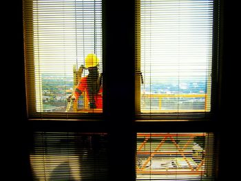 Low angle view of glass window