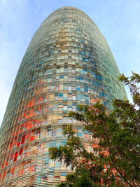 Low angle view of modern building against sky