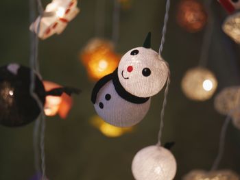 Close-up of illuminated lighting equipment