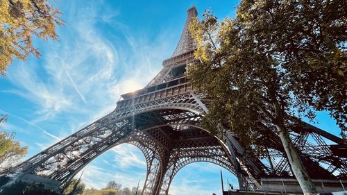 Low angle view of eiffel tower