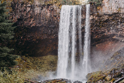 View of waterfall in forest