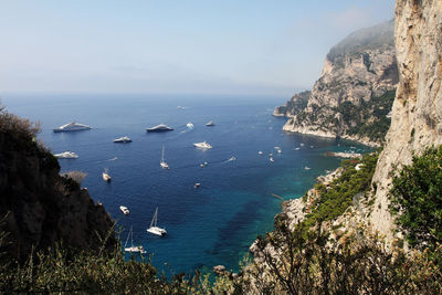 High angle view of sea against sky