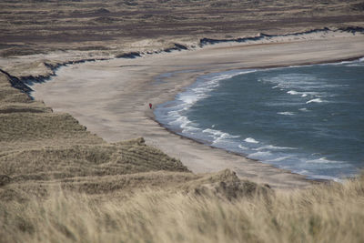 High angle view of beach