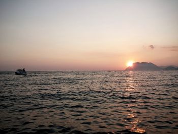 Scenic view of sunset over sea