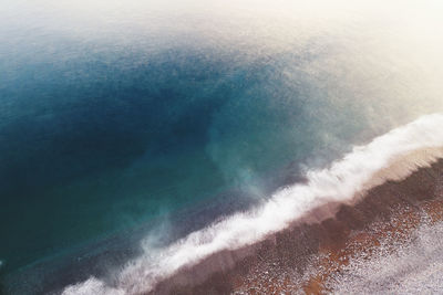 High angle view of sea waves