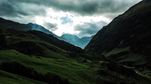 Scenic view of mountains against sky