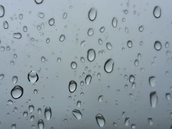 Full frame shot of wet glass window